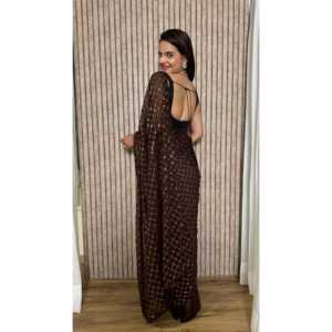 Saree de designer pour femmes pour les fêtes Travail de séquence complet - Product Image 4