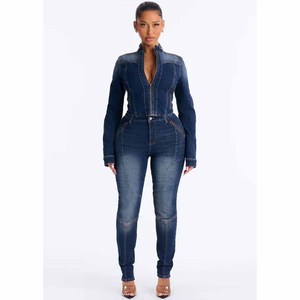 Mid Waist Denim <b>Jeans</b> <b>Women</b> Panelled Stonewashed Full Length Casual Custom Color <b>Stretch</b> Cotton Spandex Eco-Friendly Winter Fit - Product Image 3