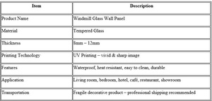 Windmill Decorative Glass Wall <b>Panel</b> - Product Image 2