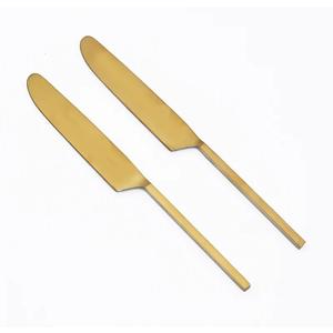 Juego de Cuchillos de Mesa de Acero Inoxidable Chapados en Oro, Diseño Moderno con Mango en Espiral, para Hotel, Boda, Restaurante - Product Image 4