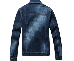 Wholesale Men's <b>Custom</b> Design New Men's Slim Fit Jeans <b>Jackets</b> and Coats Long Sleeve <b>Denim</b> <b>Jacket</b> for online sale - Product Image 2