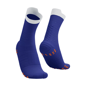 Anti-Slip Yoga <b>Socks</b> Ankle Length Solid Blue with Orange Grip Dots for Adults Knitted Polyester Material Anti Slip <b>Socks</b> - Product Image 1
