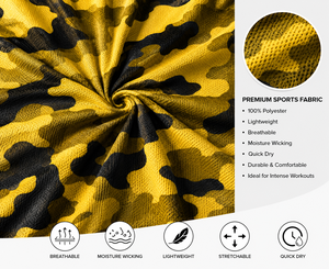 Custom Men's Yellow Camo Gym Tank Top Sublimation Fitness Stringer Vest Bodybuilding Sleeveless Workout Training Sports Apparel - Product Image 5