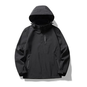 Men's Windbreaker with Removable Hood Lightweight Coat for Casual Hiking <b>Cycling</b> - Product Image 1