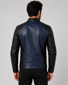 High Quality Men Leather <b>Jacket</b> Stylish Biker Coat Warm Comfortable Durable Streetwear Outerwear <b>Casual</b> Zipper OEM Service - Product Image 4