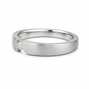 Bague de fiançailles de luxe en moissanite plaquée or jaune 18 carats, diamant taille ronde, cadeau pour homme pour anniversaire - Product Image 3