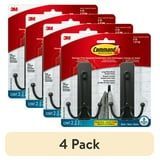 Per comando grandi ganci a doppia vestaglia nero opaco resistente all'acqua 4-Pack 2 ganci Per confezione da bagno senza danni - Product Image 3