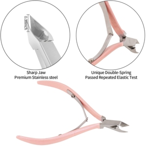 Harbor Industry Pink Cuticle Nipper Trimmer Pusher Remover 3Pcs <b>Set</b> Stainless Steel Nail Care Manicure <b>Pedicure</b> Tool Gift <b>Set</b> - Product Image 2