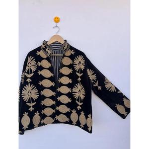 Handmade Knitted Embroidered Suzani Velvet Cotton Eco-Friendly Winter Autumn Women's Chic Reversible Coat Gift for Her <b>Duster</b> - Product Image 2