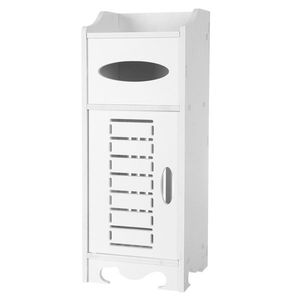 Mobile Bagno Moderno a Una Anta, Impermeabile, in Legno Bianco, Soluzione Salvaspazio per Casa, Cucina e Hotel - Product Image 4