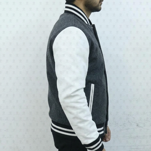 Fabricant OEM, vente en gros de vestes Letterman de haute qualité pour hommes, veste varsity vintage personnalisée, streetwear d'hiver, veste varsity blanche - Product Image 3