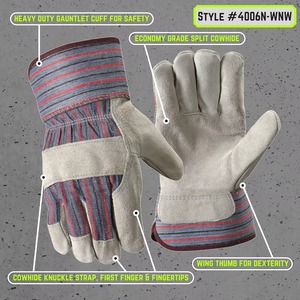 Heavy Duty Cowhide Split Leather <b>Work</b> <b>Gloves</b> Industrial Construction Driver Safety Durable Worker <b>Gloves</b> - Product Image 3