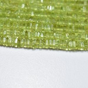 Perlas de peridoto natural de forma cuadrada lisa de 4-5 mm, perlas de peridoto genuinas sueltas para la fabricación de joyería, calidad al por mayor. - Product Image 6