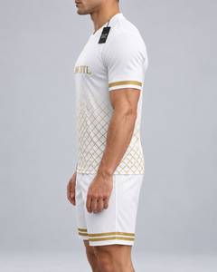 Conjunto de Camiseta de Fútbol para Hombre, Azul y Amarillo, Sublimación, Cuello en V, Manga Larga, Poliéster que Absorbe la Humedad, para Adolescentes - Product Image 5