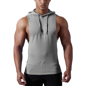 Men's Sporty <b>Workout</b> Hooded Tank Tops 100% Cotton Gym <b>Hoodie</b> With Muscle Cut Off Breathable Sleeveless <b>Hoodie</b> for Bodybuilding - Product Image 4