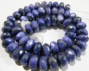 Perles de pierre de lune couleur améthyste naturelle, facettées en rondelle, revêtement AB, taille 8 mm, brin de 7 pouces - Product Image 1