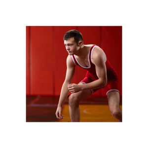 Men's <b>Maroon</b> Solid Color Sporty Tank <b>Top</b> With Shorts V-Neck Knitted Breathable Spandex Polyester Design - Product Image 2