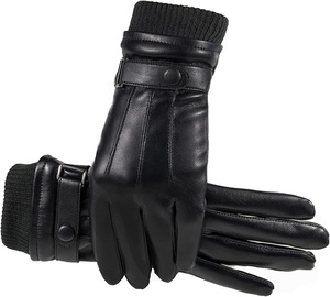 Gants d'hiver en cuir personnalisés OEM de haute qualité pour hommes et femmes Gants chauds coupe-vent à la mode pour les sports d'extérieur et la conduite - Product Image 1
