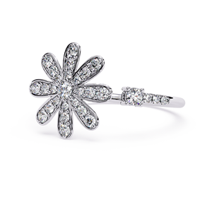 Anillo de compromiso de diamantes cultivados en laboratorio con certificado IGI de Loista Jewels, anillo de oro con diamantes cultivados en laboratorio para mujer, joyas finas. - Product Image 3
