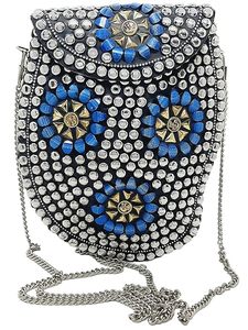 <b>Silver</b> metal Beaded Ethnic purse Girls Bridal Bag cross body bag for women/Girl party <b>clutch</b> Metal <b>clutches</b> Vintage Brass - Product Image 6
