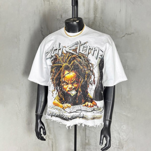 เสื้อยืดสตรีทแวร์ผู้ชาย แขนสั้น คอกลม ลายพิมพ์ ทรงปกติ ผ้าฝ้าย 100% ถักทอ ระบายอากาศได้ดี ดีไซน์สกรีนพิมพ์ - Product Image 4