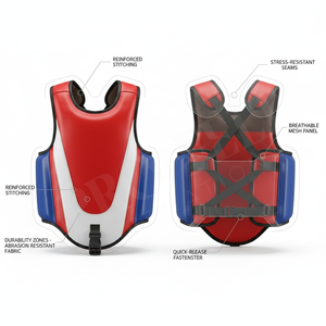Protector de Pecho para Artes Marciales para Adultos con Logotipo de Marca Personalizado, Costuras Reforzadas, Malla Transpirable y Secado Rápido para Karate y Taekwondo - Product Image 2