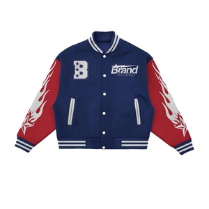 2025 conjunto de ropa de calle de béisbol Varsity Vintage de marca personalizada, pantalón de chándal acampanado ligero Reversible ecológico a prueba de viento - Product Image 3