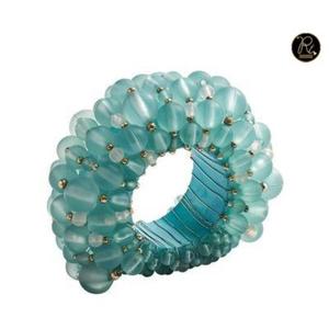 New Fashionable <b>Blue</b> <b>Beaded</b> Rounded Shape Napkin Rings Holder for Restaurant Wedding Table Decoration Accessories Usage - Product Image 1