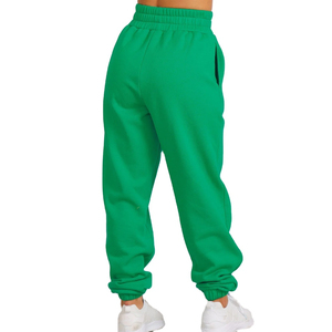 Women's Green Harem Pants High <b>Waist</b> <b>Elastic</b> Loose Fit Full Length Solid Color Casual Spring Wear Knitted Spandex Cotton - Product Image 4
