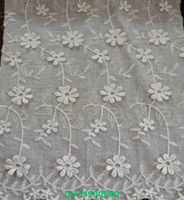 Tela de Encaje Bordada en 3D con Diseño Floral, Suave, Premium, Lujosa, Romántica, 100% Algodón/Poliéster de Alta Calidad para Vestidos
