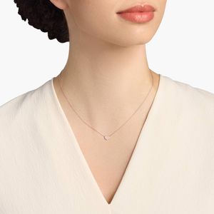 Mini Diamond Heart <b>Necklace</b> in White Gold - Product Image 2