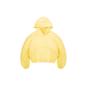 Blouson polaire jaune court zippé pour homme avec capuche à cordon de serrage style streetwear – Vente en gros - Product Image 5