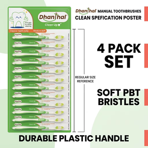 Brosse à dents manuelle à poils doux Dhanthal PBT, lot de 4, colorée, pour adultes, soins bucco-dentaires, usage domestique, manche en plastique, vente en gros - Product Image 2