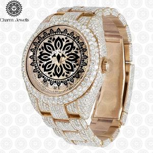 Charm_Jewells Luxury Women's Gold <b>Watch</b> Round Case 40mm Analog Quartz Sapphire Crystal <b>Diamond</b> Encrusted Fashion Bracelet - Product Image 2