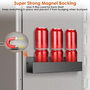 Juego de 4 Soportes Magnéticos para Especias con 8 Ganchos Extraíbles, Estante de Almacenamiento de Condimentos para Refrigerador, Microondas y Nevera - Product Image 3