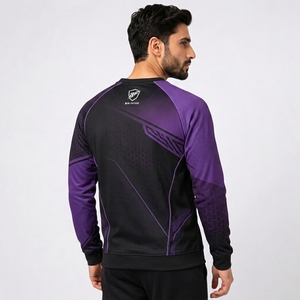 Sweat-shirt pour homme style minimaliste, inspiré du streetwear, avec poignets côtelés, décontracté, pour sublimation - Product Image 4