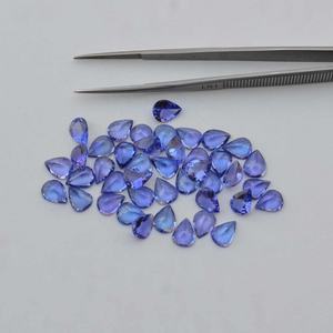 Haute qualité 6x8mm tanzanite naturelle à facettes poire coupe pierres précieuses en vrac non chauffées pour la fabrication de bijoux au prix d'usine en gros - Product Image 1