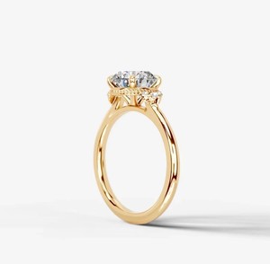 Cut <b>Moissanite</b> <b>Ring</b> 925 Sterling Silver Yellow Gold Plated Elegant Solitaire <b>Engagement</b> <b>Ring</b> Classic Bridal Wedding Anniversary - Product Image 2