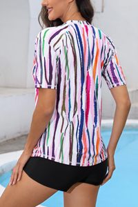 <b>Women's</b> <b>Short</b> Sleeve Rash Guard and <b>Shorts</b> Set for Swimming <b>Surfing</b> Gym Running Fitness Custom Logo Wholesale Sportswear - Product Image 5