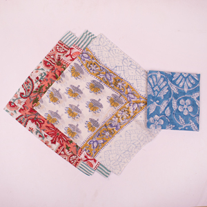 Pañuelos de algodón estampados vintage para mujer, pañuelos decorativos con motivos florales y de paisley, juego multicolor. - Product Image 3