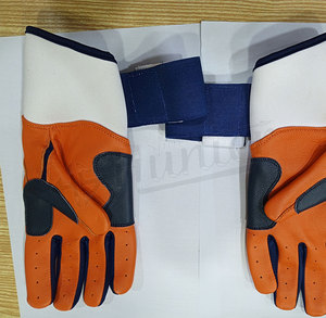 Guantes de Béisbol de Cuero Naranja Personalizados al por Mayor, Guantes de Béisbol Transpirables con Palma de Cuero para Jugadores Deportivos Adultos y Jóvenes - Product Image 4