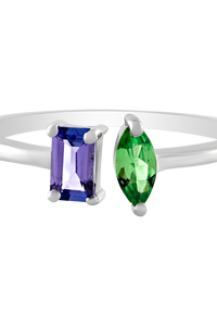 แหวนแทนซาไนต์และซาโวเรต์เงินแท้ 92.5 รุ่น KLSR-11440 - Product Image 4