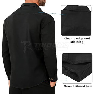 Durable Breathable Cotton Work <b>Shirt</b> Anti-Wrinkle Quick Dry <b>Flame</b> Retardant Comfortable Fit Reinforced Stitching for Daily Use - Product Image 5