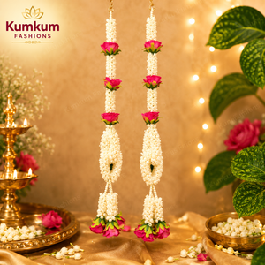 <b>Artificial</b> <b>Flower</b> Mogra Rose String Multicolor Handmade Home Temple Decor Festive Door Toran Wedding Graduation Father's Day - Product Image 1