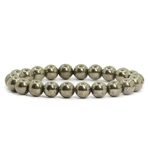 Chakralume Natural Golden Pyrite <b>Beaded</b> <b>Bracelet</b> for Healing Reiki Energy Jewelry Gift 8mm - Product Image 1