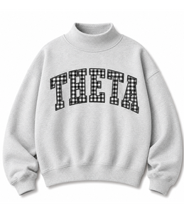 Sudadera de cuello alto personalizada al por mayor TBSIGMA para mujer, con bordado griego de chenilla, de algodón polar, corte holgado - Product Image 6