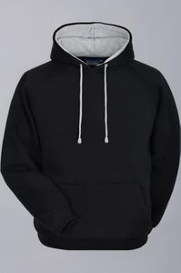Sweat-shirt à capuche durable, tissu anti-boulochage, pré-rétréci, coupe classique, style décontracté pour tous les jours, pull uni. - Product Image 2