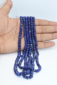 Perles Rondelles Facettées en Lapis Lazuli Naturel de Qualité AAA, 6-8mm, Fil de 13 Pouces, Certifiées pour la Fabrication de Bijoux, Pierre Précieuse à Taille Brillante - Product Image 5