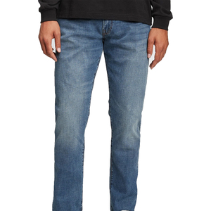 Wholesale Men's High Waist <b>Soft</b> Denim Wash Athletic Fit Casual <b>Jeans</b> Straight Slim Baggy Pants For Men Clothes High Quality - Product Image 3