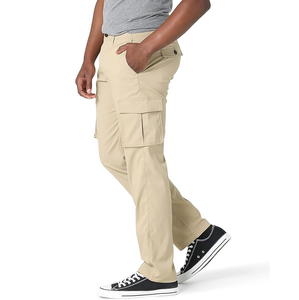 กางเกงคาร์โก้สีเบจสำหรับผู้ชาย ทรงหลวม สวมใส่สบาย กางเกงอเนกประสงค์ กระเป๋าหลายช่อง ผ้าฝ้ายทนทาน เหมาะสำหรับกิจกรรมกลางแจ้ง เดินป่า และทำงาน - Product Image 3